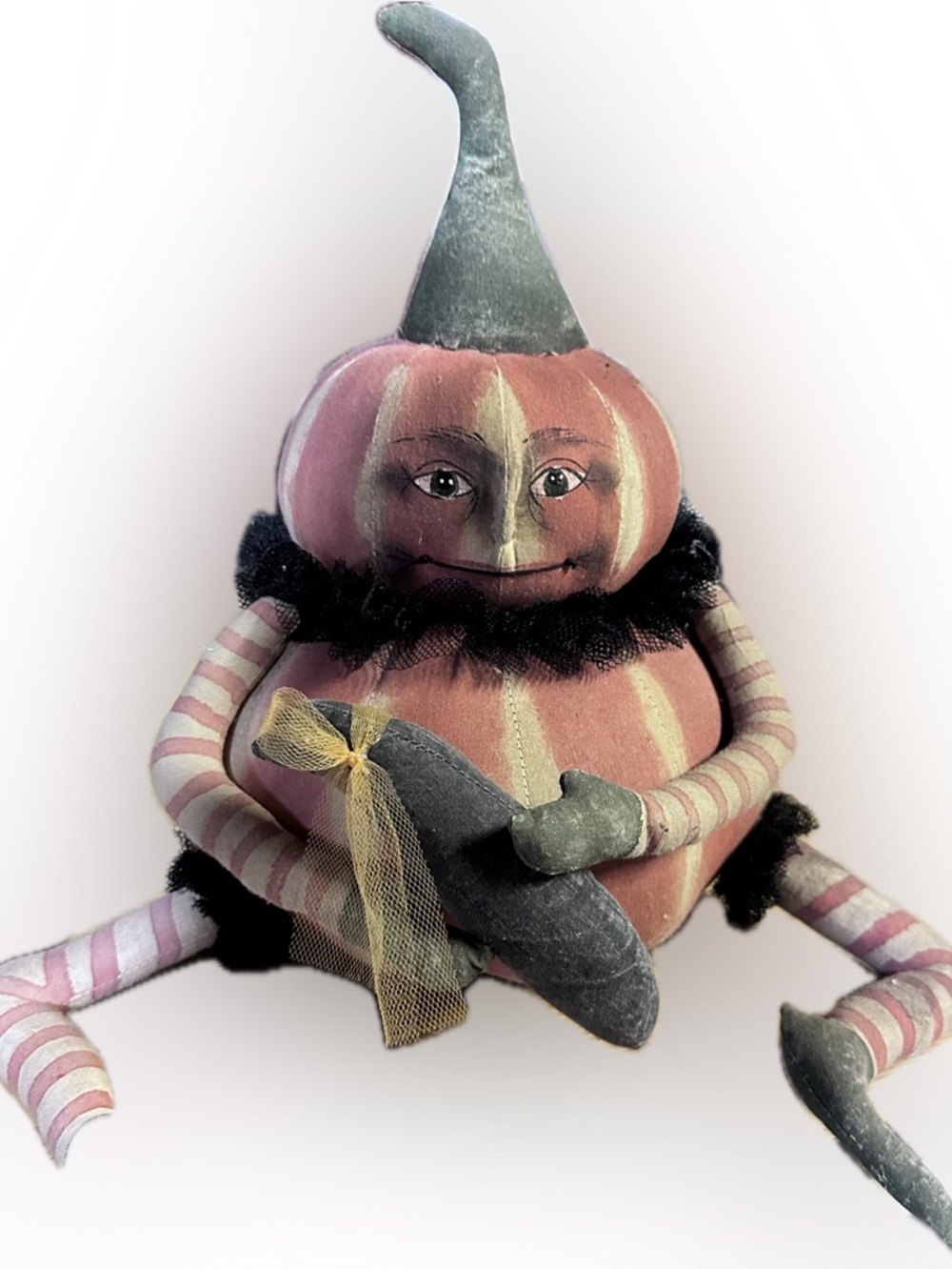 Whimsical Pumpkin Character Doll - Orange & Green - Picture 2 of 2